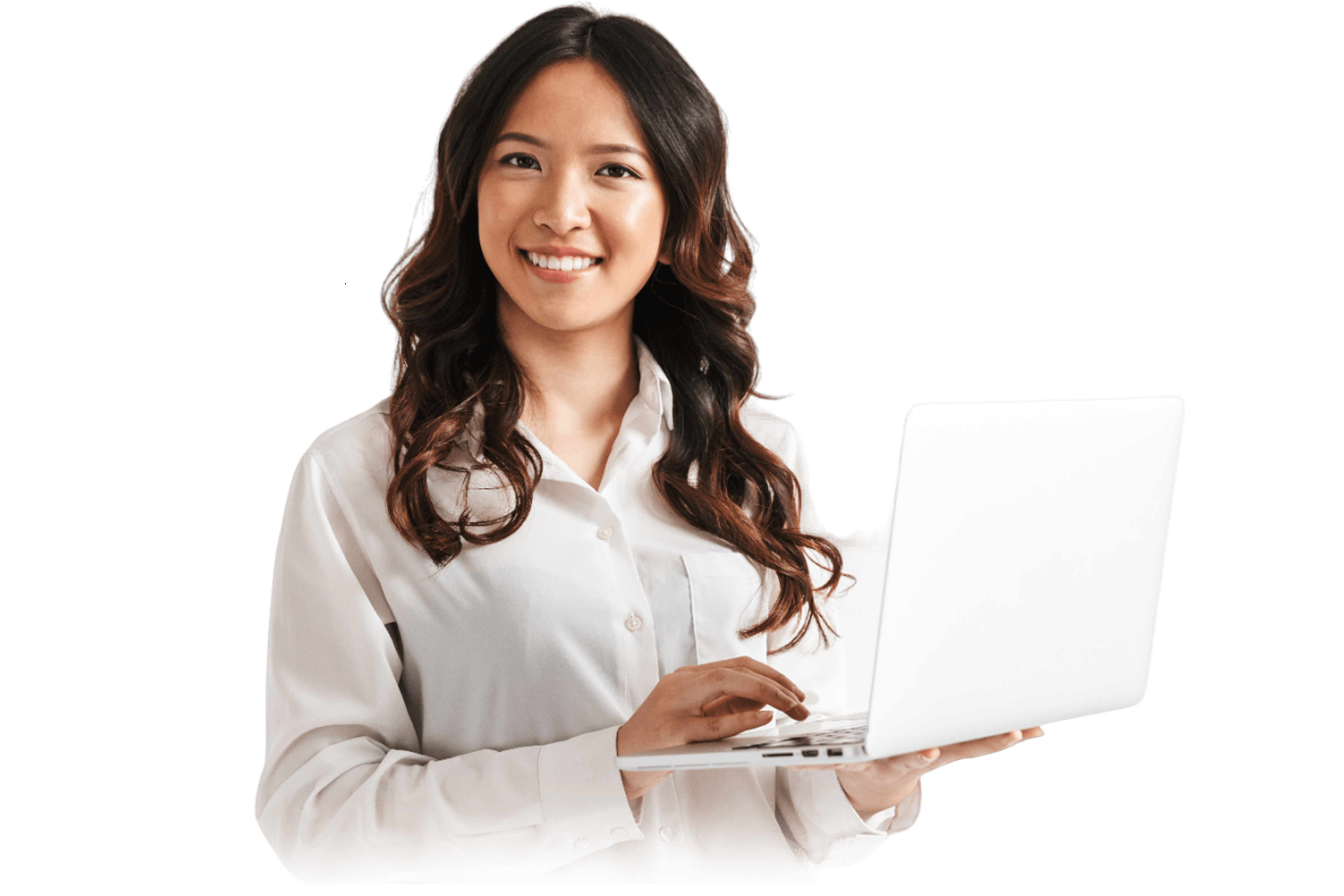 Advertising Development Agency Professional girl holding a laptop